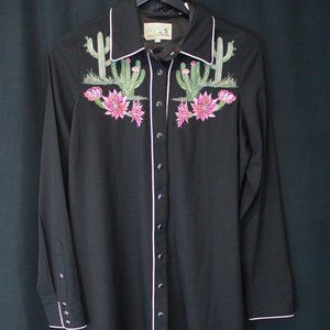 Roper Cactus and Floral Embroidered Dress